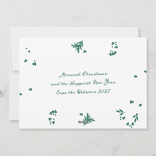 Modernes Script Foto Weihnachten glücklich (Rückseite)