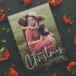 Modernes Script Frohe Weihnachten Einfaches Foto