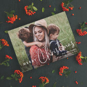 Modernes Script Frohe Weihnachten Einfaches Foto