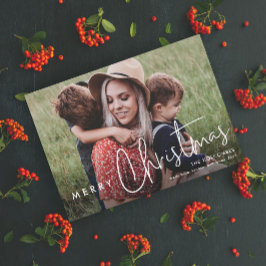 Modernes Script Frohe Weihnachten Einfaches Foto