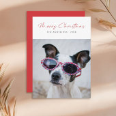 Modernes Script Funny Dog Foto Weihnachten Weihnac