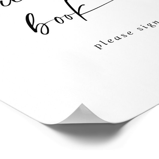Modernes Script Gast Book Sign Poster (Ecke)
