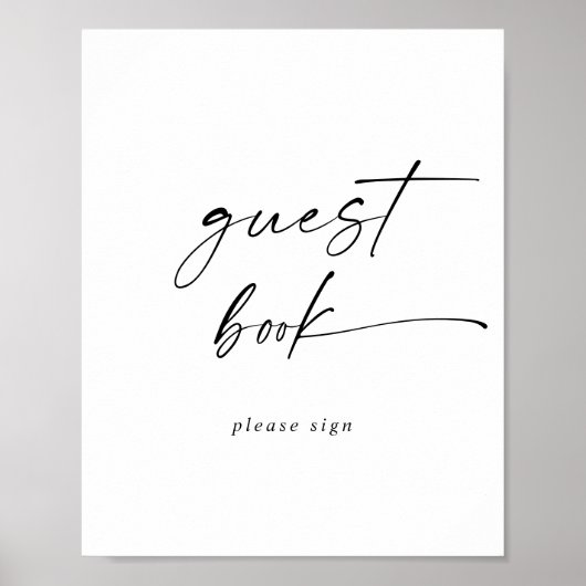 Modernes Script Gast Book Sign Poster (Vorne)