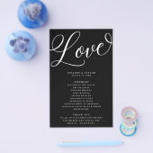 Modernes Script Geblüht, Black Paper Programm Flyer (Einzeln)