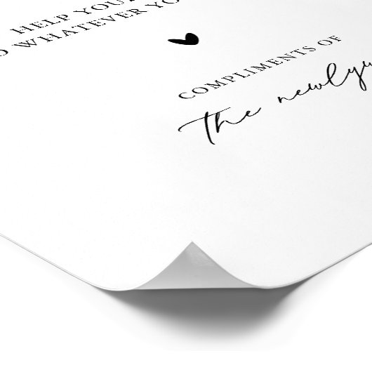 Modernes Script Gentlemen Wedding Bad Sign Poster (Ecke)