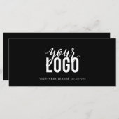 Modernes Script-Geschenkgutschein schwarz (Vorne/Hinten)