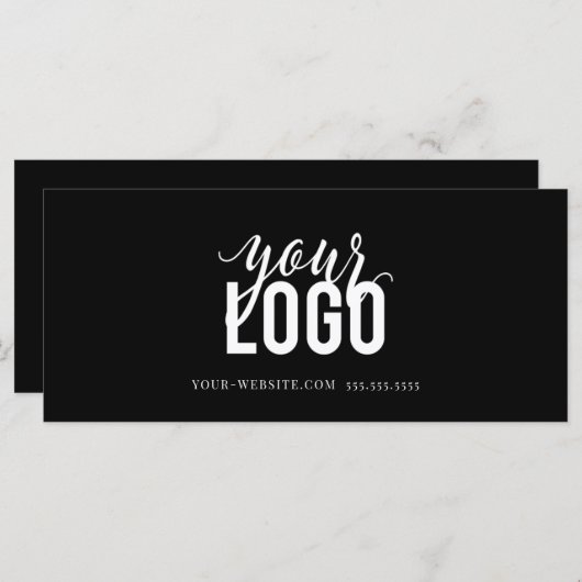 Modernes Script-Geschenkgutschein schwarz (Vorne/Hinten)