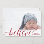 Modernes Script glaube Foto Feiertagskarte (Vorderseite)