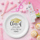 Modernes Script Gold 2025 Custom Abschluss Pappteller (Party)