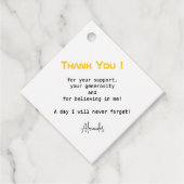 Modernes Script Gold Black Abschluss Vielen Dank Geschenkanhänger (Vorderseite)