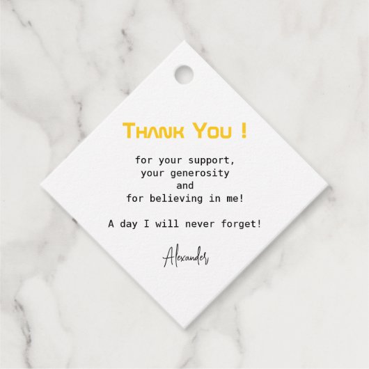 Modernes Script Gold Black Abschluss Vielen Dank Geschenkanhänger (Vorderseite)