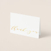 Modernes Script Gold Foil Wedding Foto Vielen Dank Folienkarte (Vorderseite)