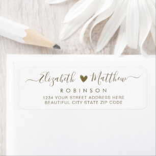 Modernes Script Gold-Hochzeitrücksendesiegel