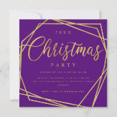 MODERNES Script Gold Lila Frame Party Einladung (Vorderseite)