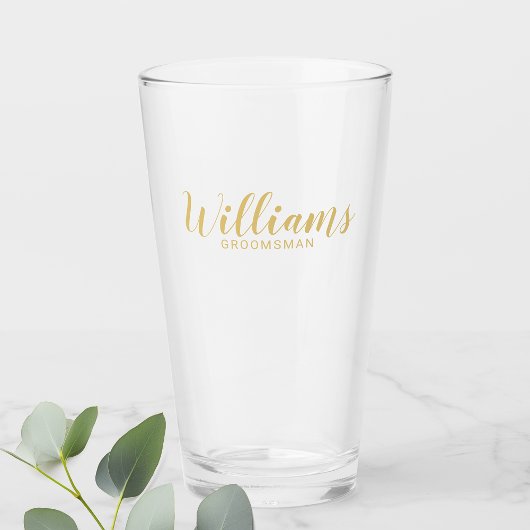 Modernes Script Gold Personalisierte Trauzeugen Glas