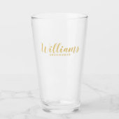 Modernes Script Gold Personalisierte Trauzeugen Glas (Vorderseite)