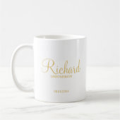 Modernes Script Gold Personalisierter Trauzeuge Kaffeetasse (Links)
