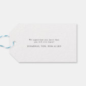 Modernes Script Gold Snowflake Business Holiday Geschenkanhänger (Rückseite Horizontal)