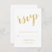 Modernes Script Gold Wedding RSVP (Vorne/Hinten)