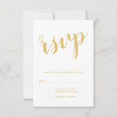 Modernes Script Gold Wedding RSVP Karte (Vorderseite)