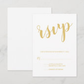 Modernes Script Gold Wedding RSVP Karte (Vorne/Hinten)