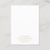 Modernes Script Gold White Juwelen Earring Display Visitenkarte (Rückseite)