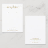 Modernes Script Gold White Juwelen Earring Display Visitenkarte (Vorne/Hinten)