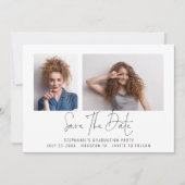 Modernes Script Grad 2 Foto Abschluss Save The Date (Vorderseite)