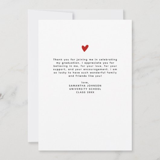 Modernes Script Graduate 12 Foto Collage Vielen Da Dankeskarte (Rückseite)