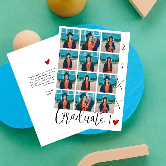 Modernes Script Graduate 12 Foto Collage Vielen Da Dankeskarte
