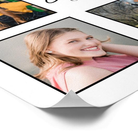 Modernes Script Graduate 15 Foto Collage Poster (Ecke)