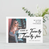 Modernes Script-Graduate 24 Foto Einladung (Stehend Vorderseite)