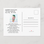 Modernes Script Graduate 2 Foto Abschluss Cool Ankündigungspostkarte (Rückseite)