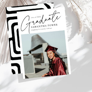 Modernes Script Graduate 2 Fotos Abschluss Ankündigung