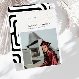 Modernes Script Graduate 2 Fotos Abschluss Folieneinladung