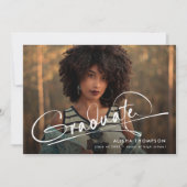 Modernes Script Graduate 3 Foto Collage Abschluss Ankündigung (Vorderseite)