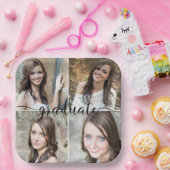 Modernes Script GRADUATE 4 Foto Collage Pappteller (Party)