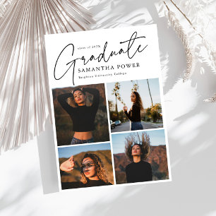 Modernes Script Graduate 4 Fotos Abschluss Ankündigung