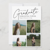 Modernes Script Graduate 9 Fotos Abschluss Ankündigung (Vorderseite)