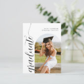 Modernes Script Graduate Arch 2 Foto Ankündigung Postkarte (Stehend Vorderseite)