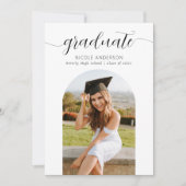 Modernes Script Graduate Arch 2 Foto Einladung (Vorderseite)