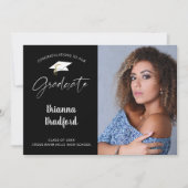 Modernes Script Graduate Black Ankündigung (Vorderseite)