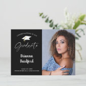 Modernes Script Graduate Black Ankündigung (Stehend Vorderseite)