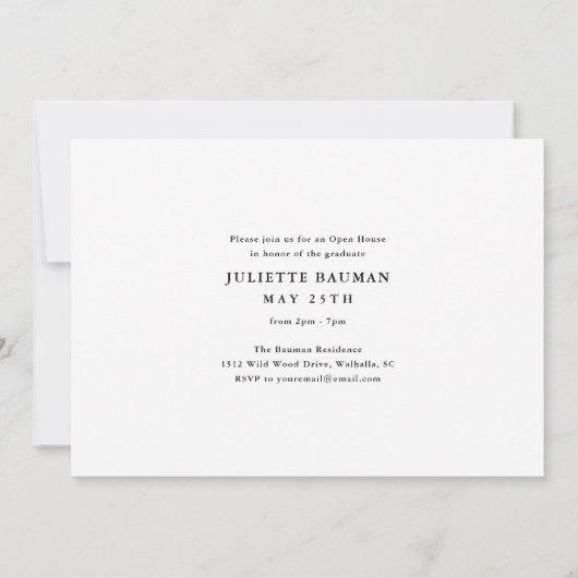 Modernes Script Graduate Einfach 3 Foto Abschluss Einladung (Rückseite)