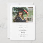 Modernes Script Graduate Einfaches Foto Abschluss Ankündigung (Rückseite)