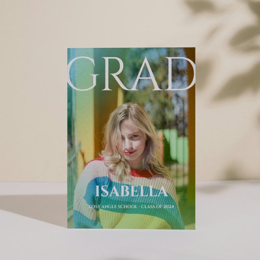 Modernes Script Graduate Einfaches Foto Abschluss Ankündigung