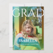 Modernes Script Graduate Einfaches Foto Abschluss Ankündigung (Vorderseite)