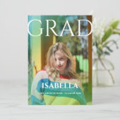 Modernes Script Graduate Einfaches Foto Abschluss Ankündigung (Stehend Vorderseite)