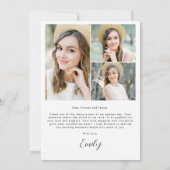 Modernes Script Graduate Einfaches Foto Abschluss Dankeskarte (Rückseite)