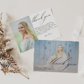 Modernes Script Graduate Einfaches Foto Abschluss Dankeskarte